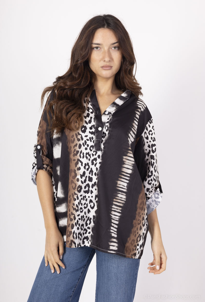 Grossiste Pomelo - blouse imprimé polyester