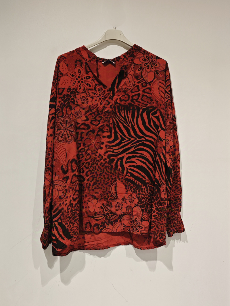 Grossiste Pomelo - blouse imprimé polyester