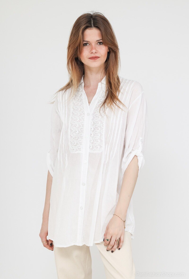 Grossista Pomelo - Camicia con semplice ricamo