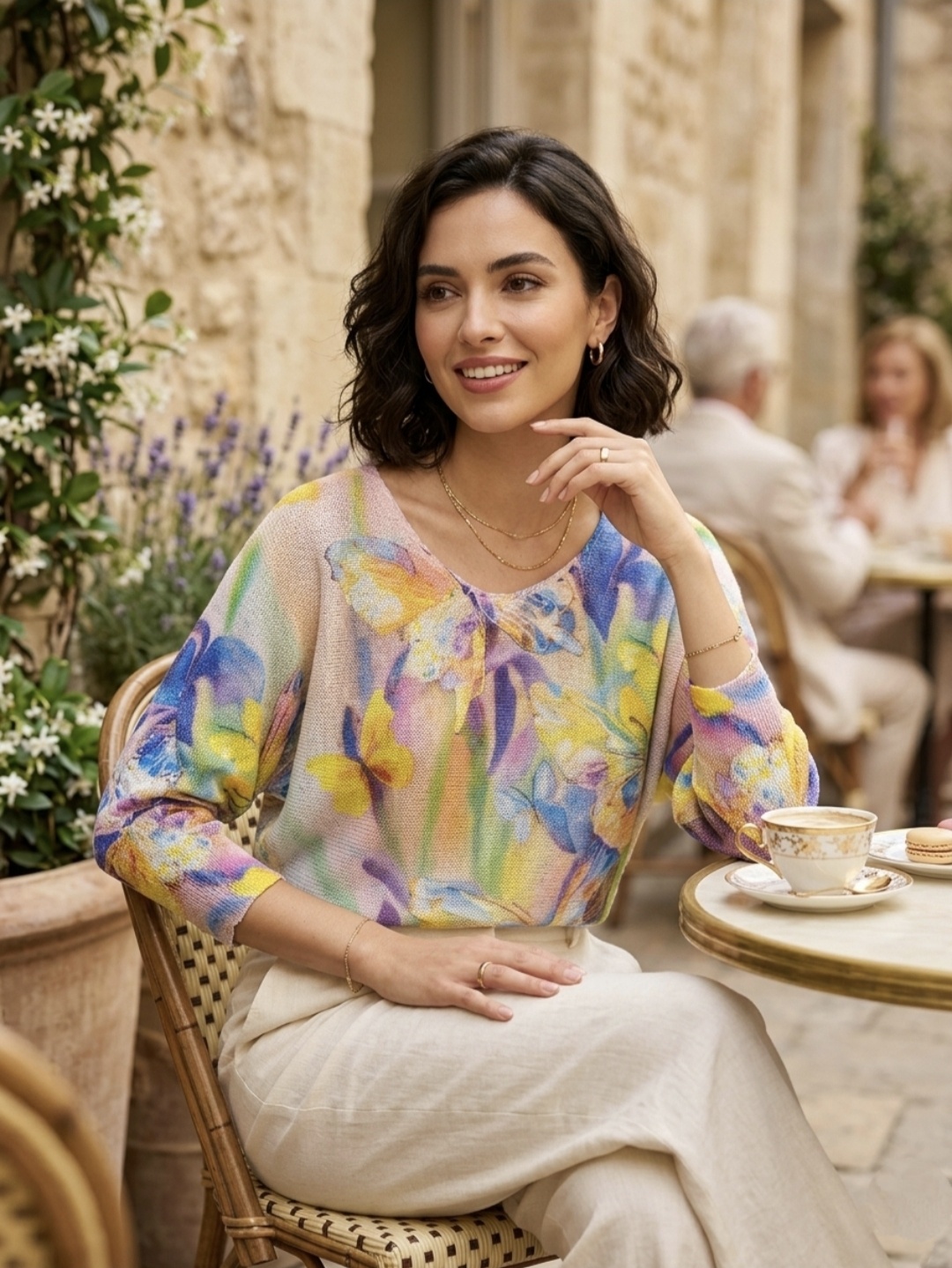 Grossiste Pomelo - PESS Pull femme imprimé papillon