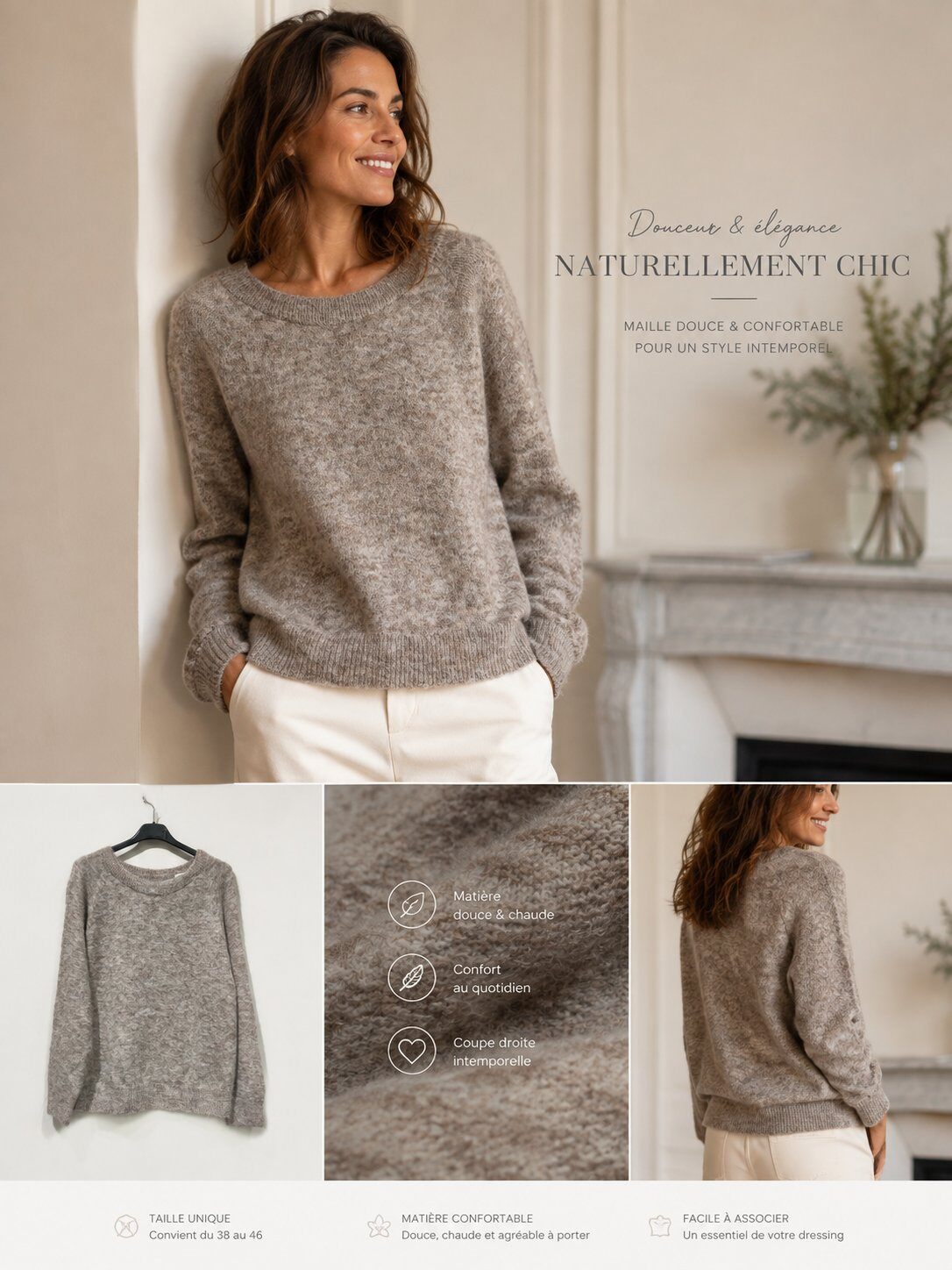 Wholesaler Pomelo - lana 8506 SOFT KNIT SWEATER – NATURALLY CHIC