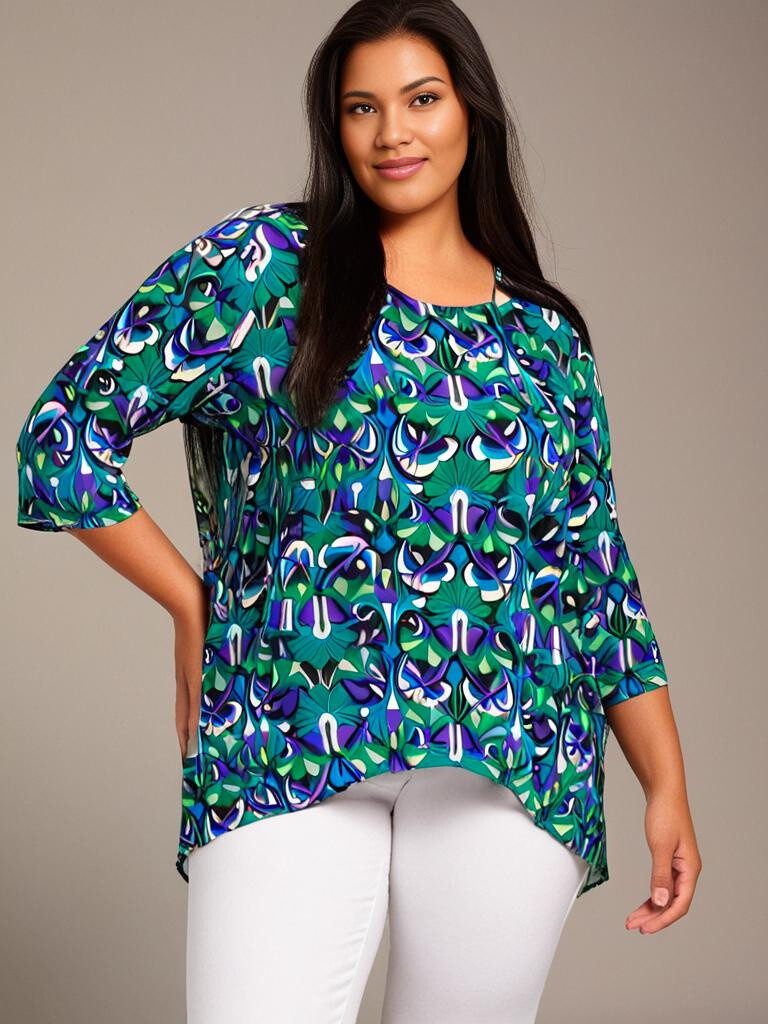 Grossista Pomme Rouge Paris - Blusa stampata taglia grande (CA6600)