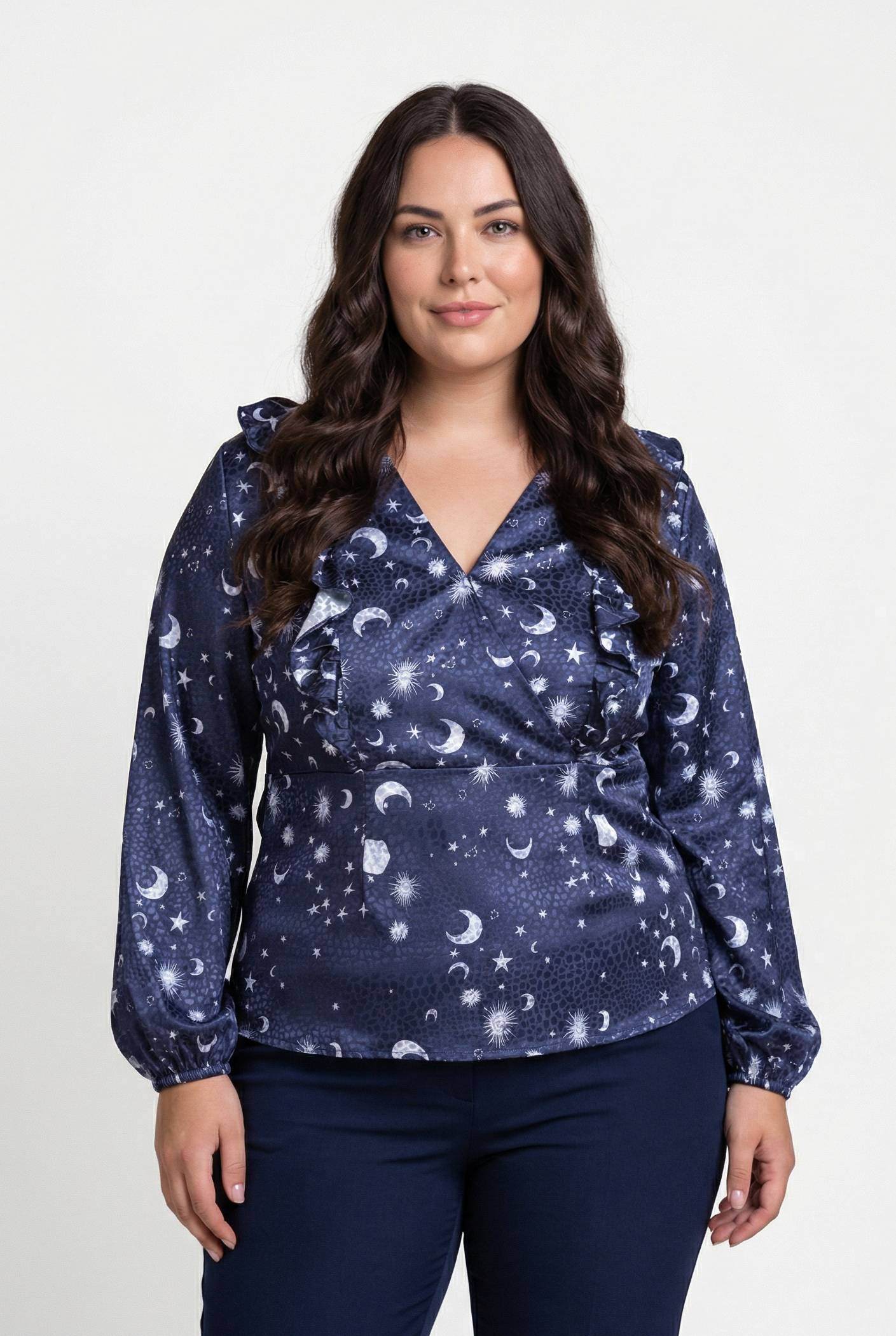 Grossiste Pomme Rouge Paris - Blouse cache cœur grande taille imprimé rouge