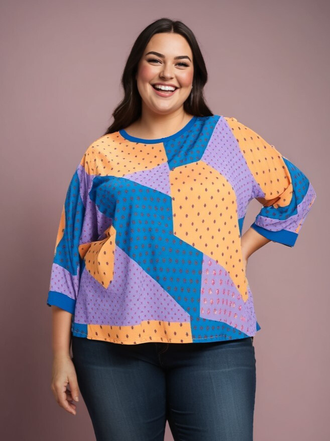 Grossiste Pomme Rouge Paris - Blouse soyeux imprimé jaune (C6111)