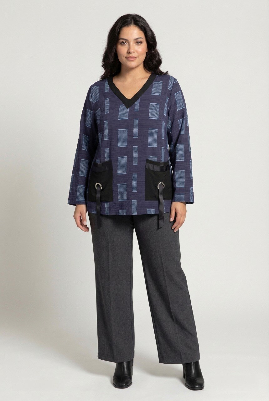 Grossista Pomme Rouge Paris - Top taglia grande stampato blu