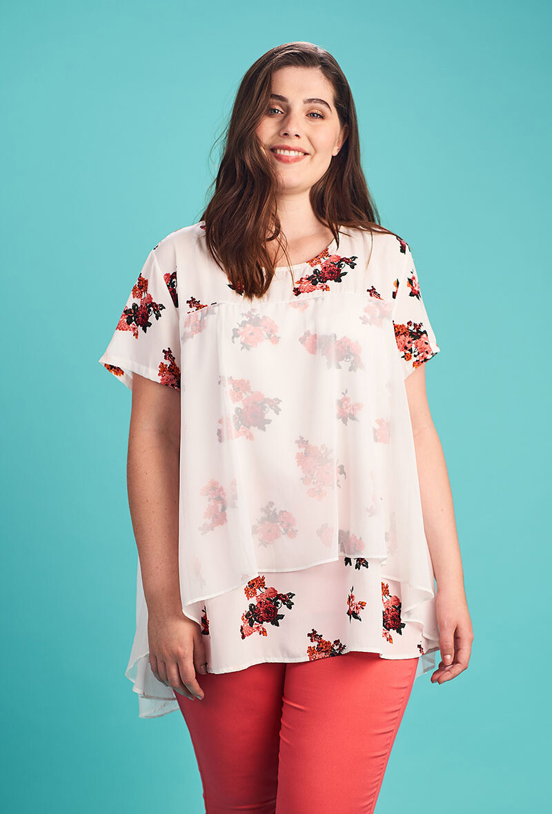 Wholesaler Pomme Rouge Paris - White Blouse Bunk effect (A869)