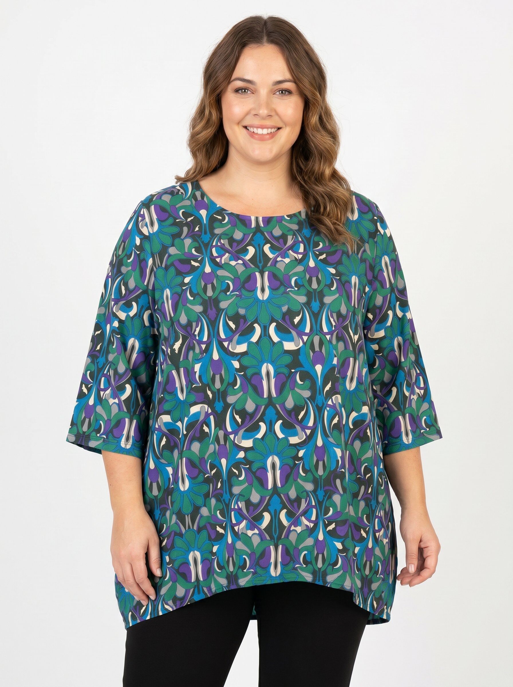 Grossiste Pomme Rouge Paris - Blouse imprimé grande taille