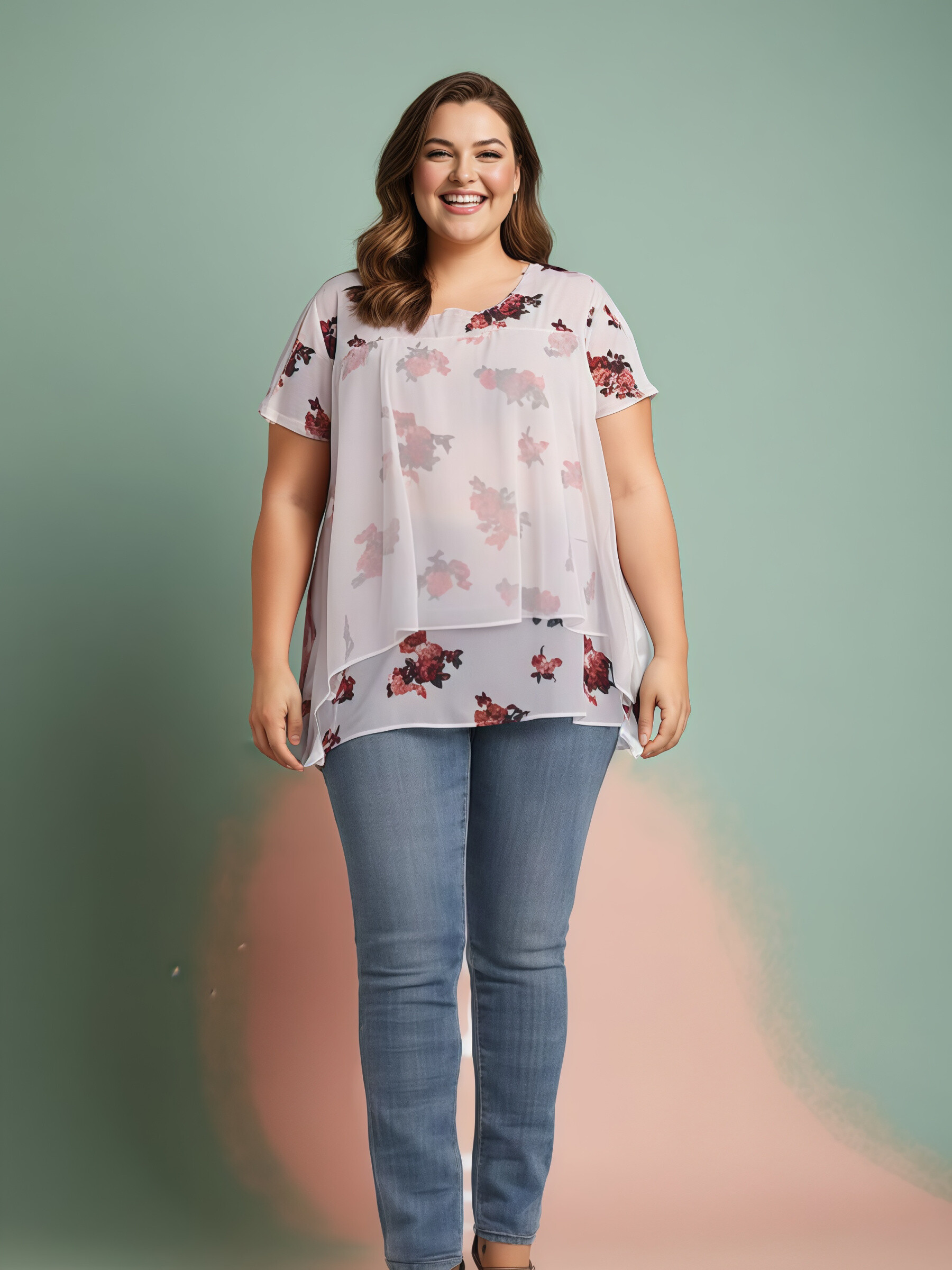 Mayorista Pomme Rouge Paris - Blusa blanca efecto capas (A869)