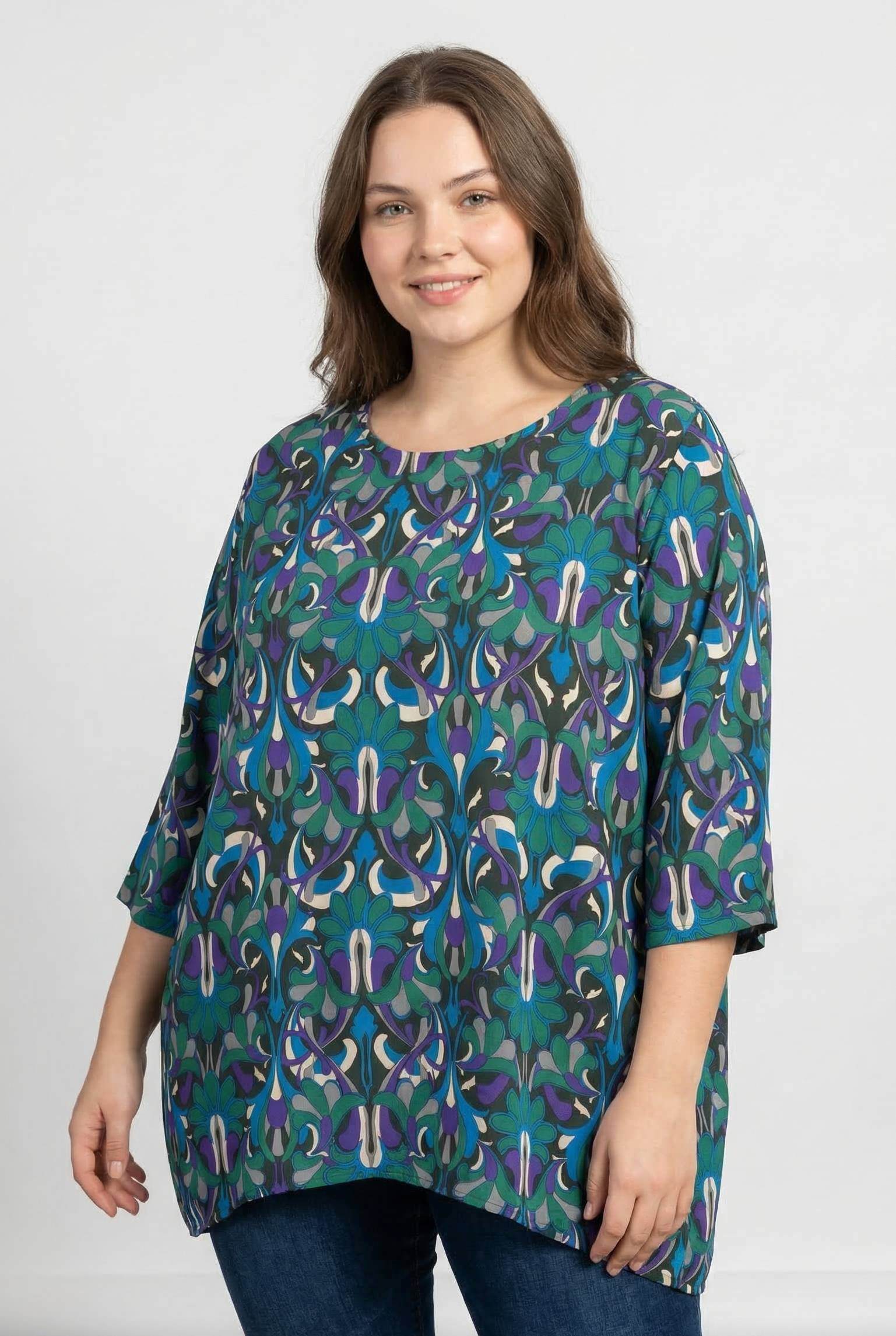 Grossiste Pomme Rouge Paris - Blouse imprimé grande taille