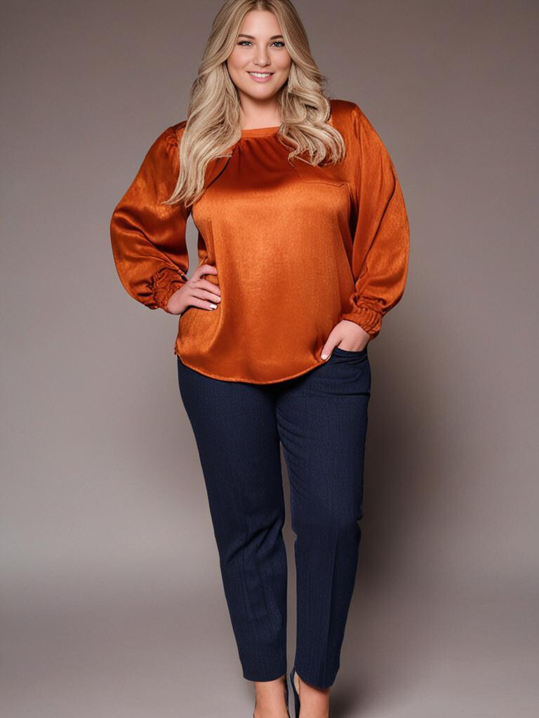 Mayorista Pomme Rouge Paris - Blusa sedosa azul óxido (C6175)