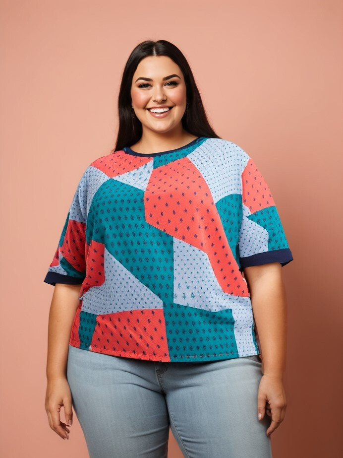 Grossiste Pomme Rouge Paris - Blouse soyeux imprimé rouge (C6111)