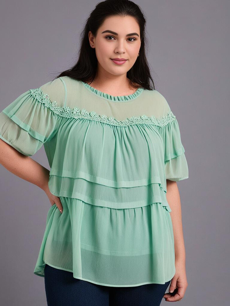 Mayorista Pomme Rouge Paris - Superior + blusa con bordado grande (C6563)