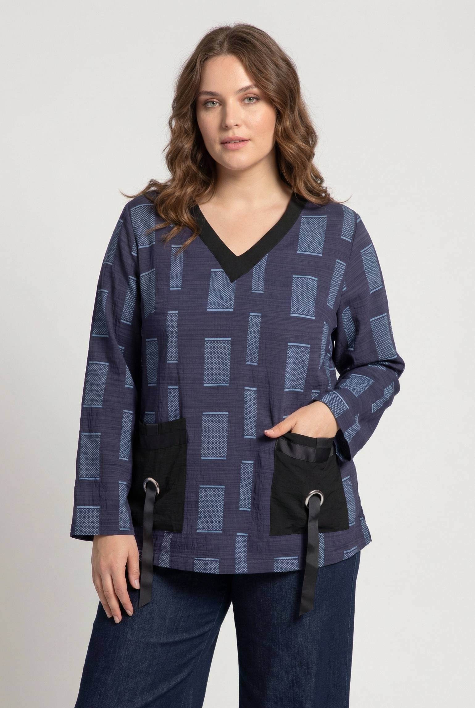 Grossiste Pomme Rouge Paris - Top grande taille imprimé bleu