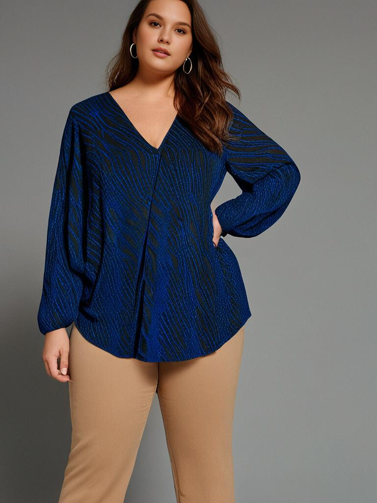 Grossiste Pomme Rouge Paris - Blouse à paillettes bleu (T3749)
