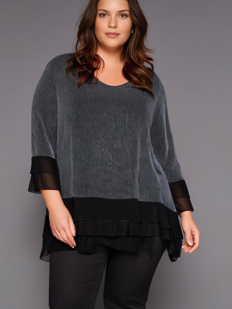 Grossista Pomme Rouge Paris - Blusa metallica d'argento (T1878)