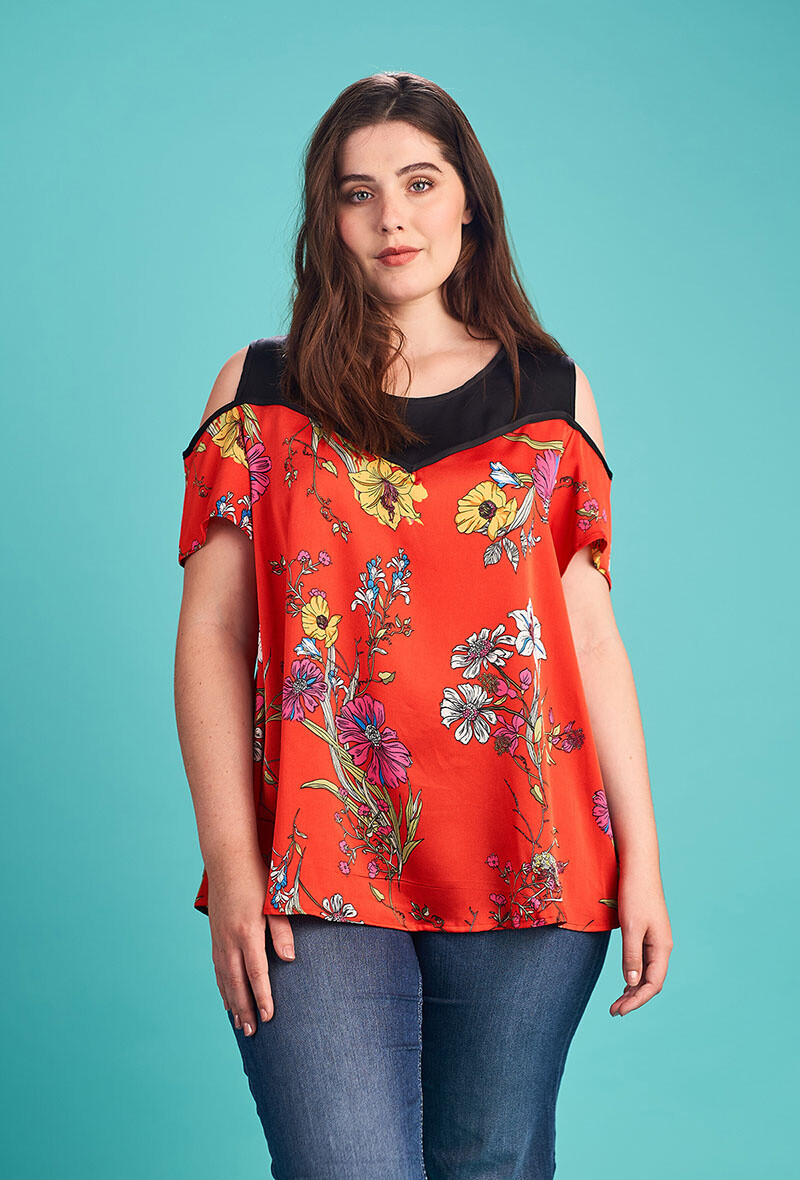 Wholesaler Pomme Rouge Paris - Blouse Flower Bunk Effect (A988)