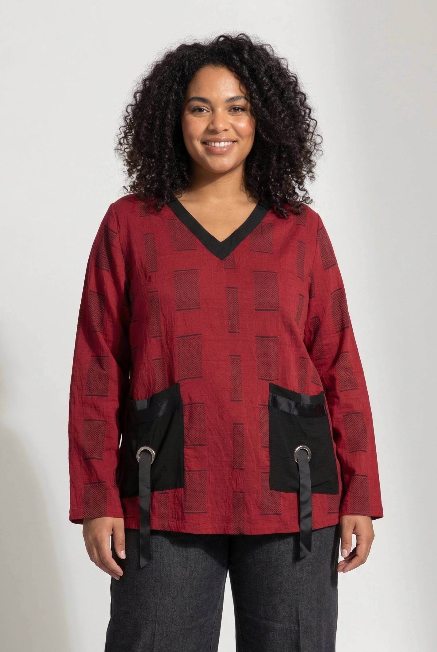 Grossiste Pomme Rouge Paris - Top grande taille imprimé rouge