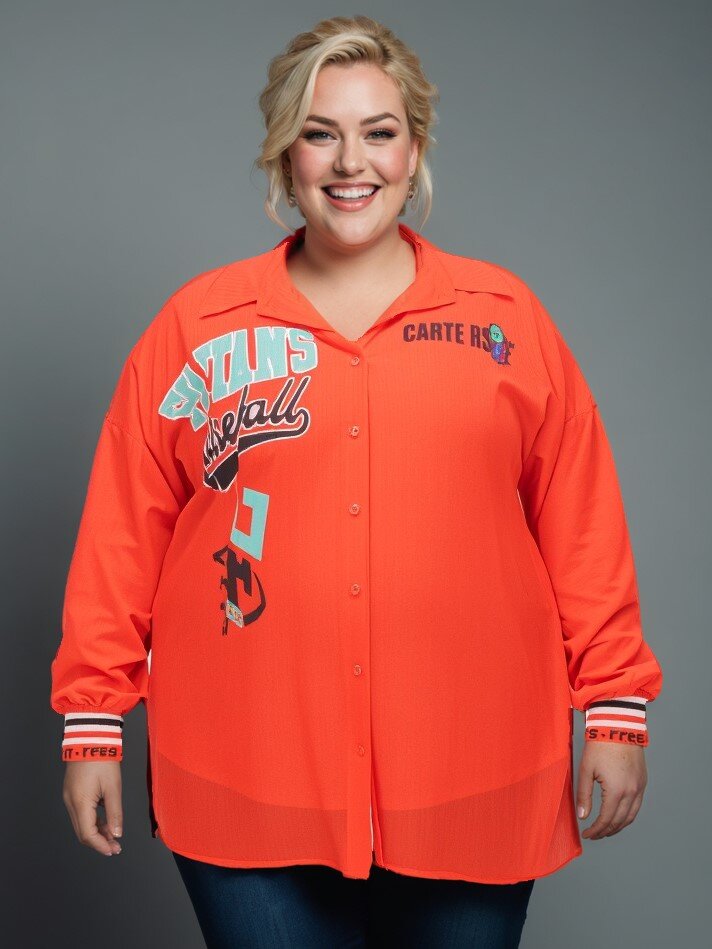 Wholesaler Pomme Rouge Paris - Top + shirt set with large size pattern (C6599)