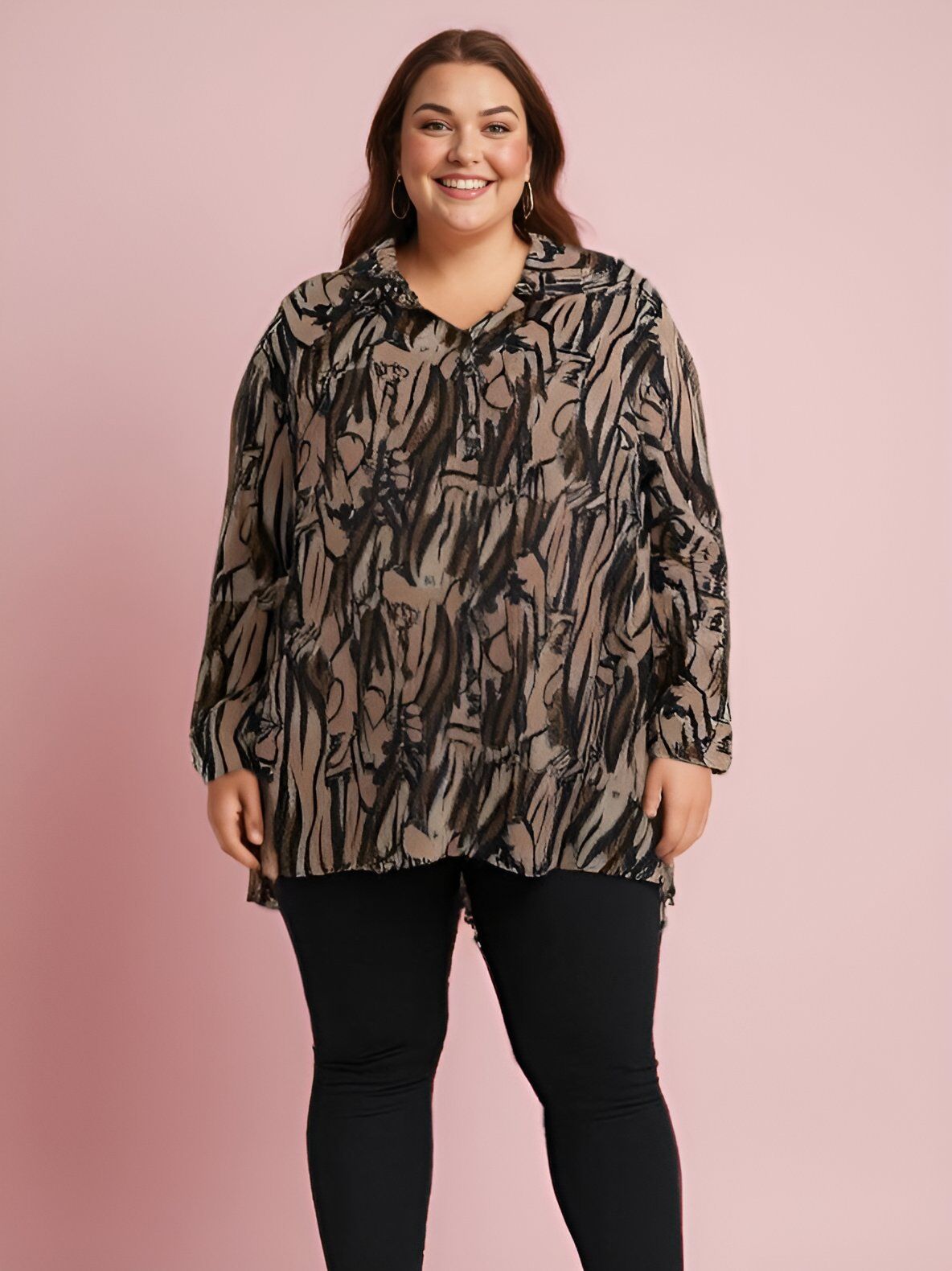 Wholesaler Pomme Rouge Paris - Brown leopard print shirt (T1265)