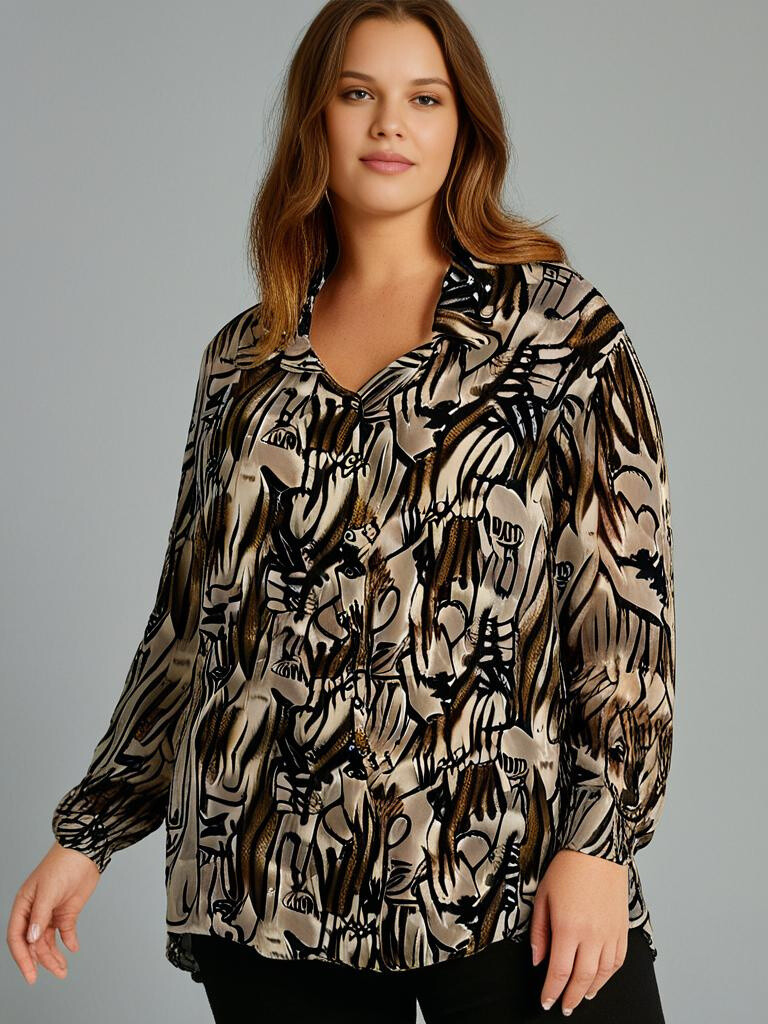 Grossiste Pomme Rouge Paris - Chemise imprimé léopard taupe (T1265)