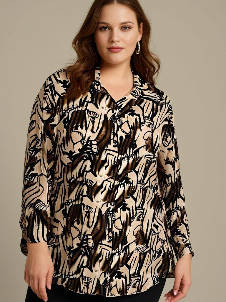 Grossiste Pomme Rouge Paris - Chemise imprimé léopard marron (T1265)