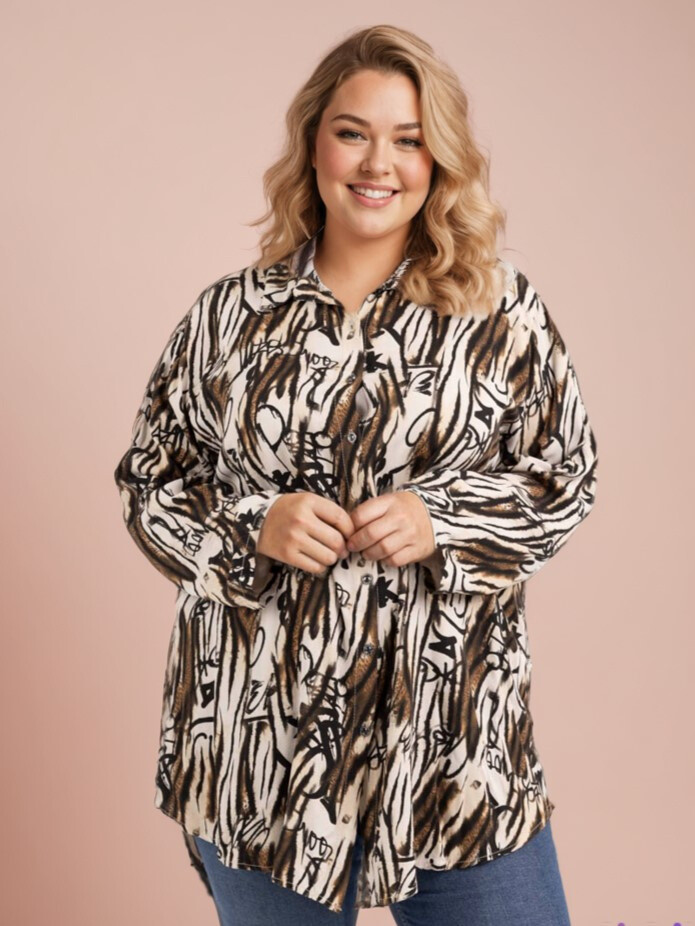 Grossiste Pomme Rouge Paris - Chemise imprimé léopard blanc (T1265)