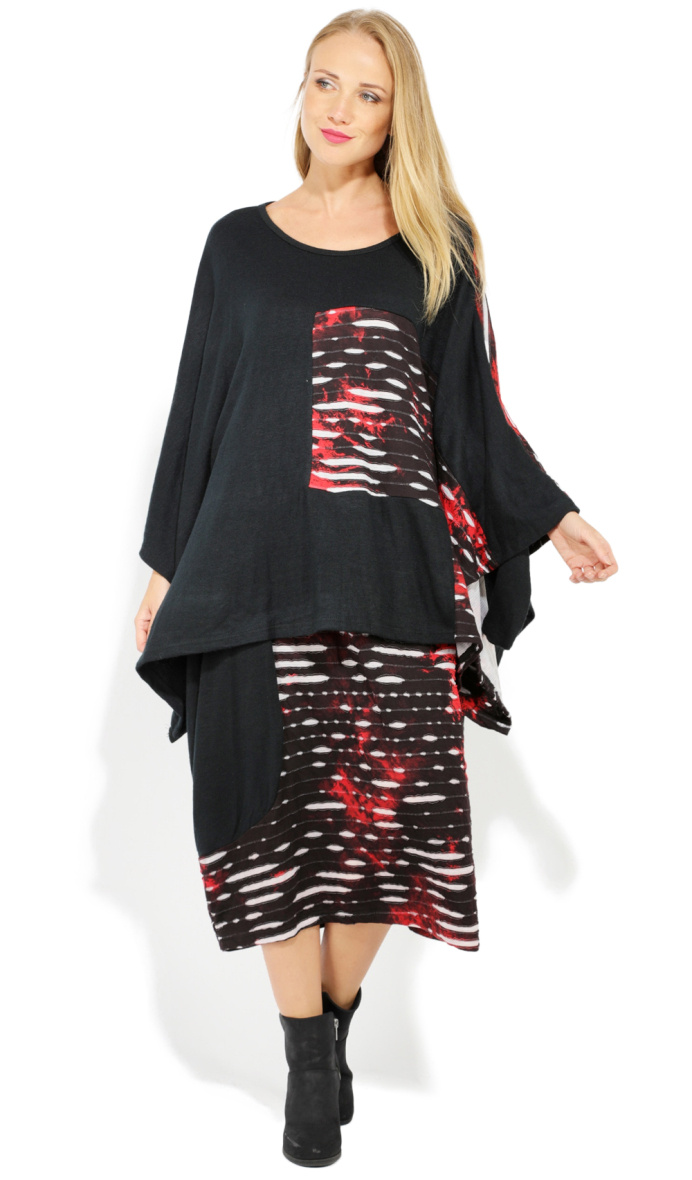 Grossiste Pomme Rouge Paris - Ensemble poncho + jupe (A828)