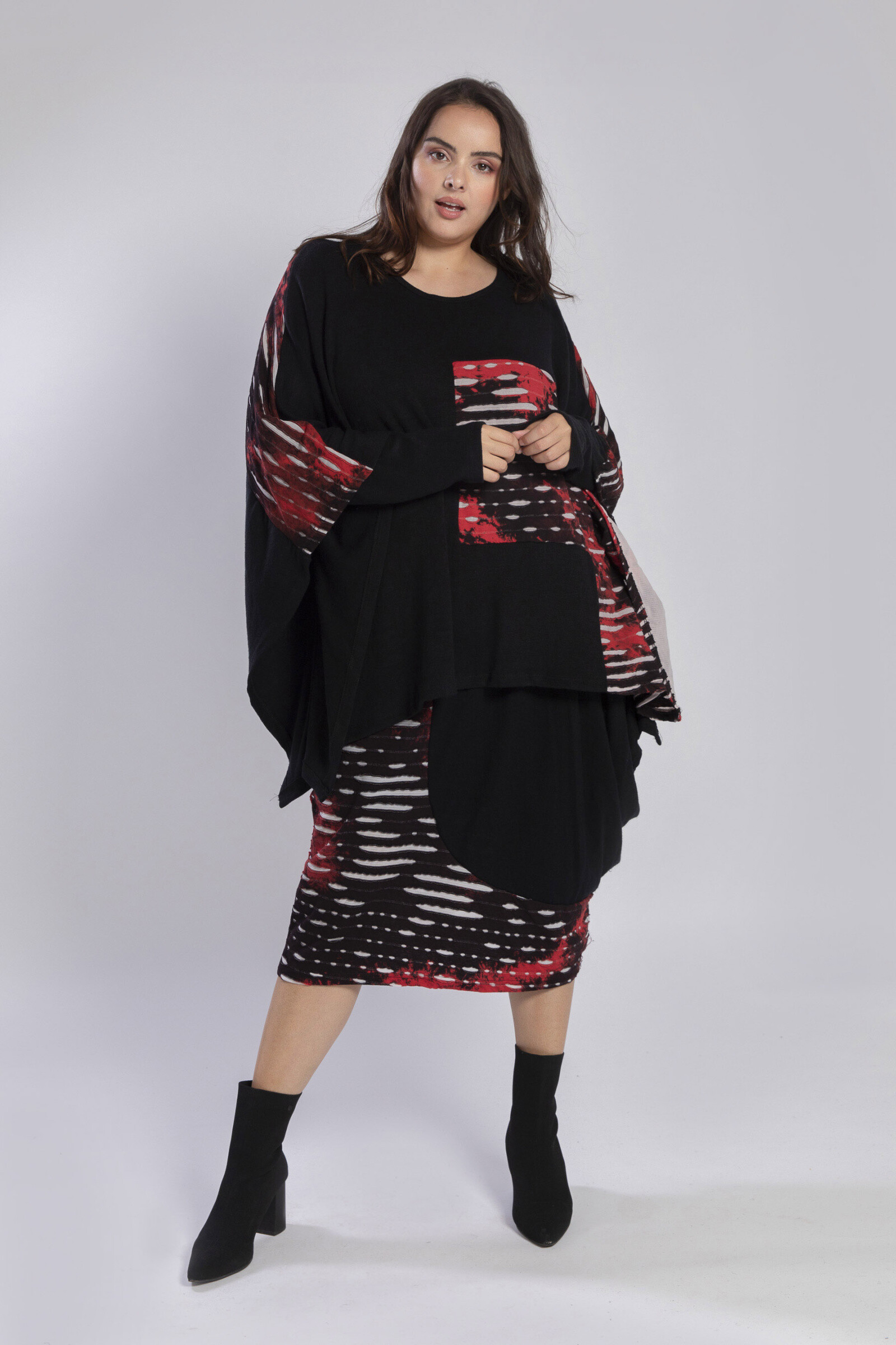 Grossiste Pomme Rouge Paris - Ensemble poncho + jupe (A828)