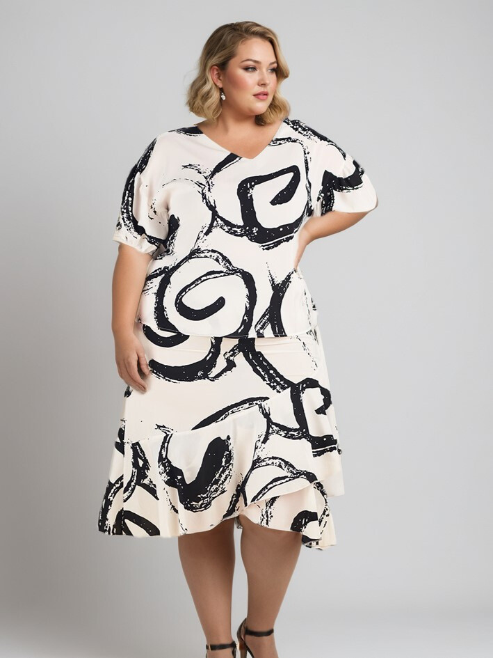 Mayorista Pomme Rouge Paris - Top + falda impresa (C6197)