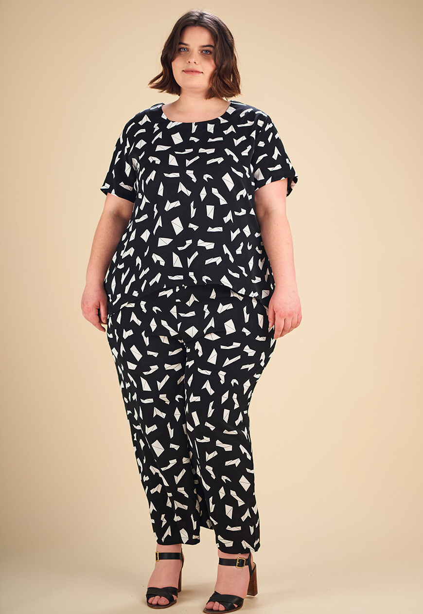 Grossiste Pomme Rouge Paris - Ensemble top + pantalon imprimée (C6198)