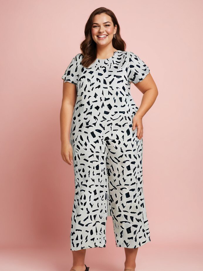 Grossista Pomme Rouge Paris - Set top + pantaloni stampati (C6198)