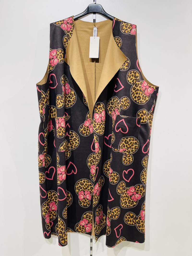 Wholesaler Pomme Rouge Paris - Heart print sleeveless vest (T39201)