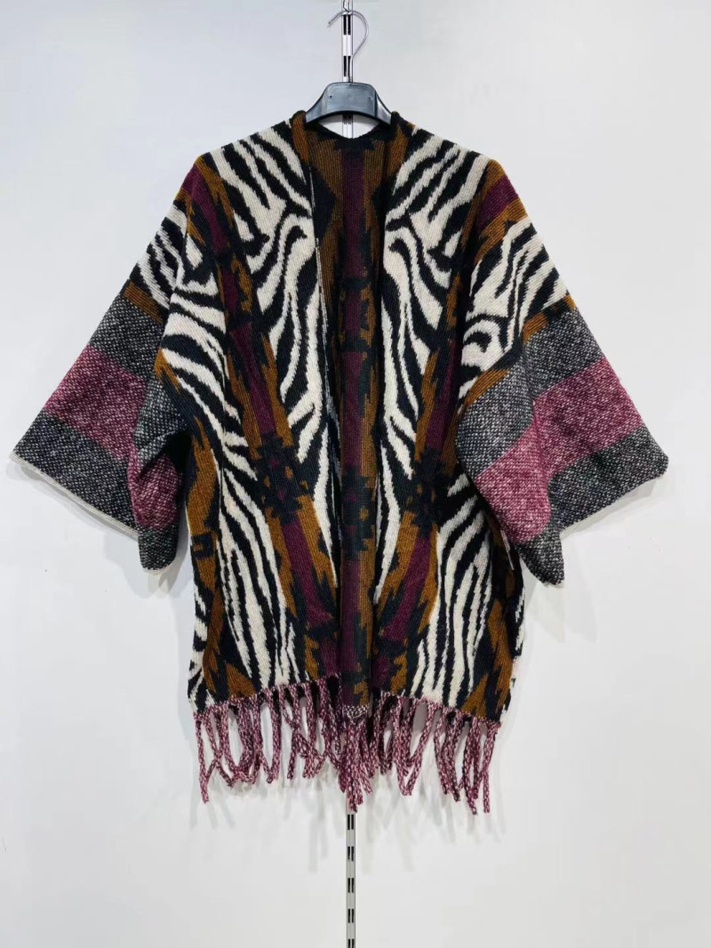 Wholesaler Pomme Rouge Paris - Pink pattern fringed vest (T08001)