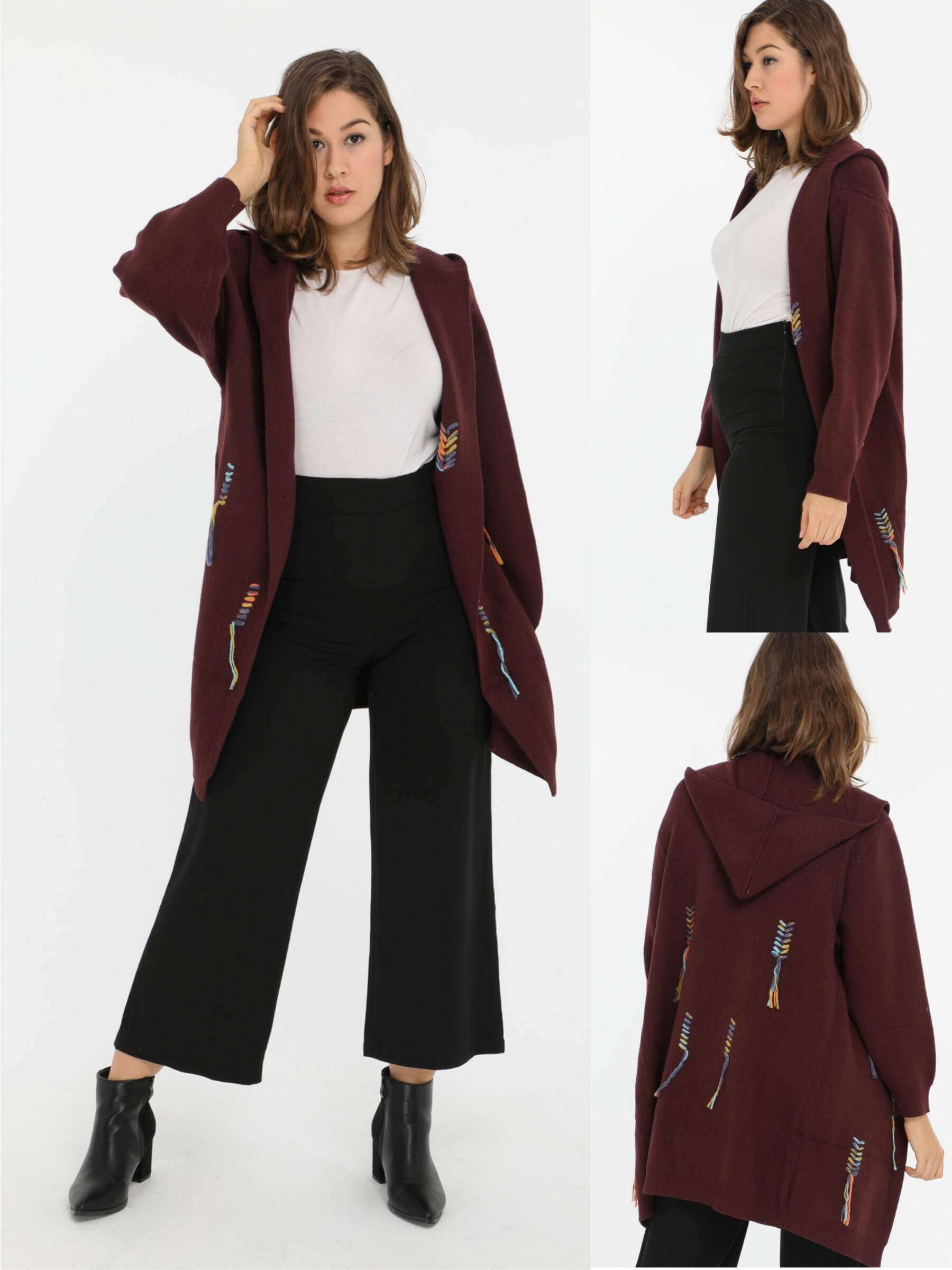 Grossiste Pomme Rouge Paris - Gilet rouge avec surpiqure coloré (JX083)