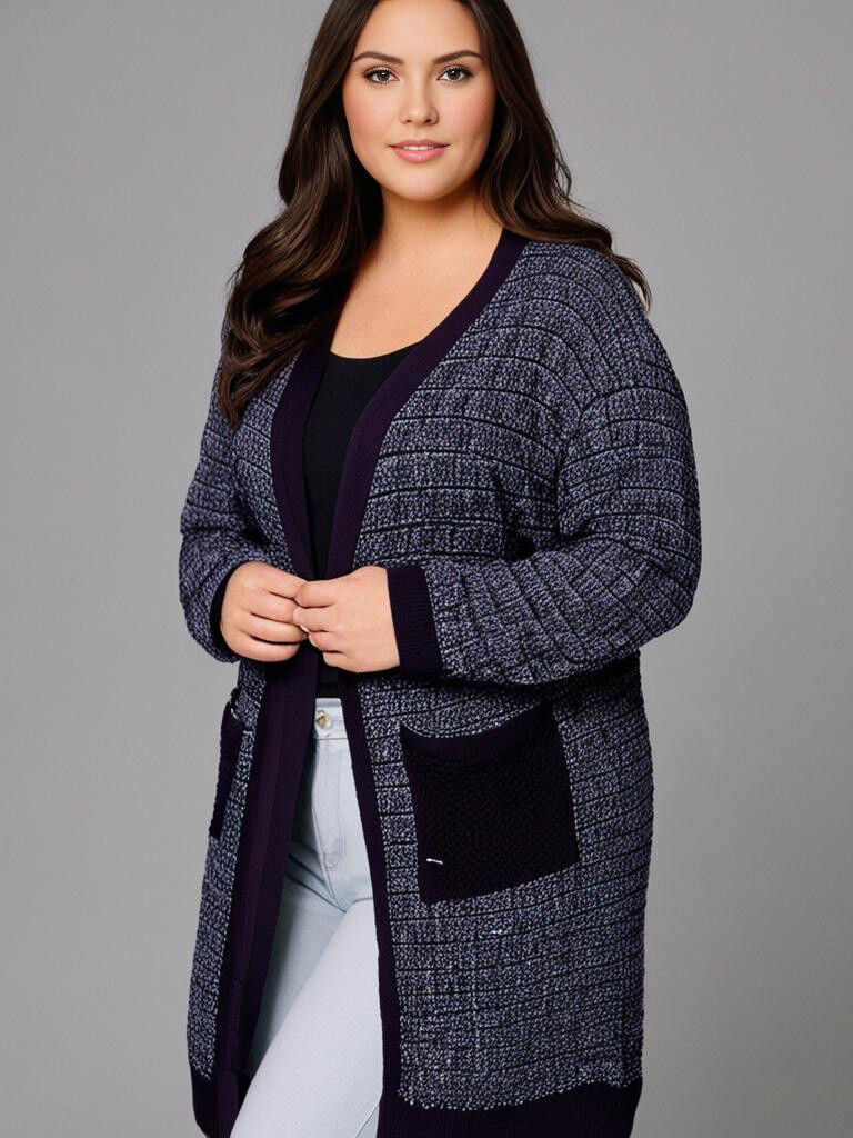 Grossiste Pomme Rouge Paris - Gilet chiné bleu marine (JX081)