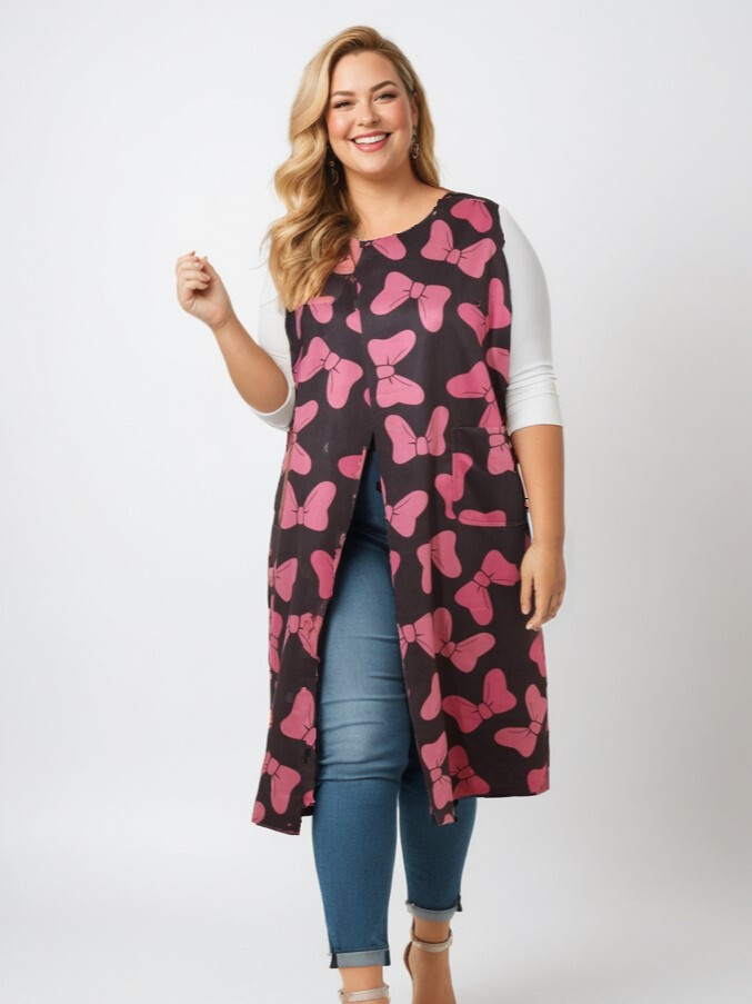Grossiste Pomme Rouge Paris - Gilet sans manche imprimé ruban (T39201)