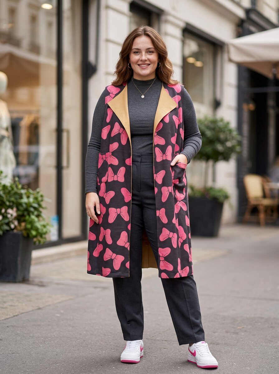 Grossista Pomme Rouge Paris - Gilet senza maniche taglia grande stampato (T39201)