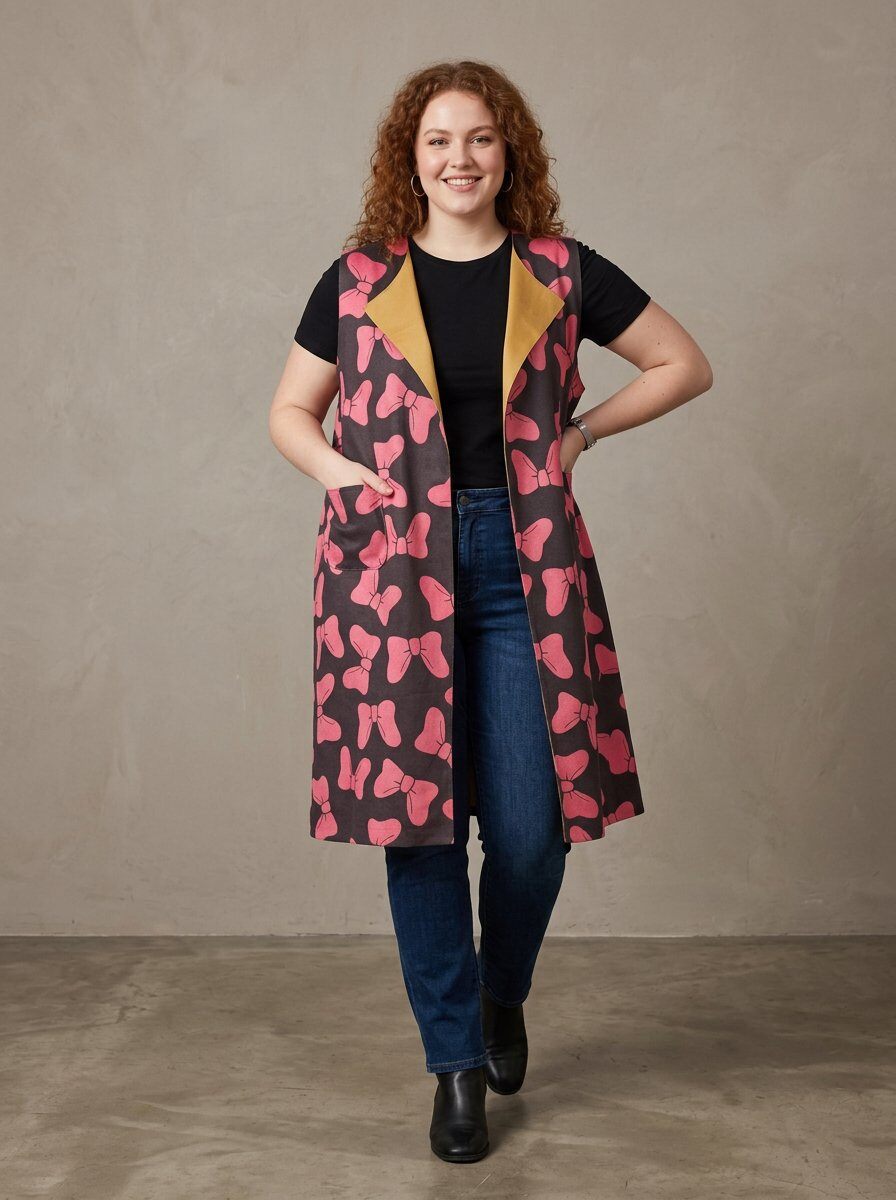 Grossista Pomme Rouge Paris - Gilet senza maniche taglia grande stampato (T39201)
