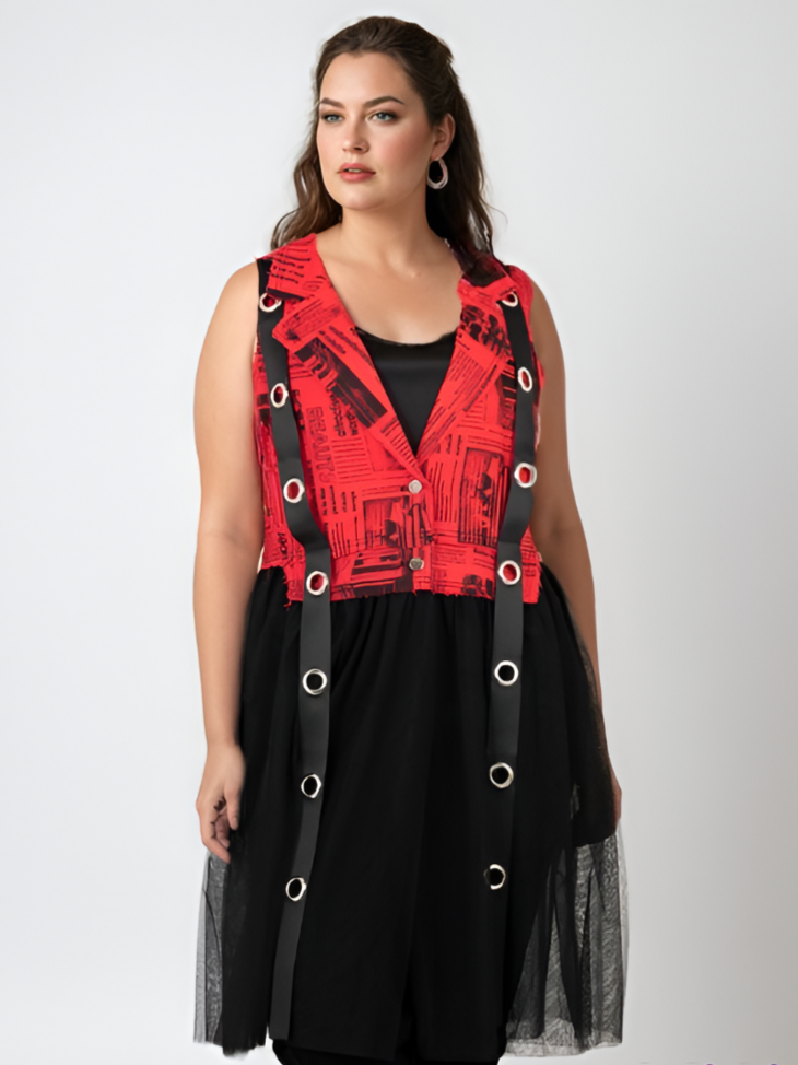 Großhändler Pomme Rouge Paris - Bi -Material- und Tüllweste (C6515)