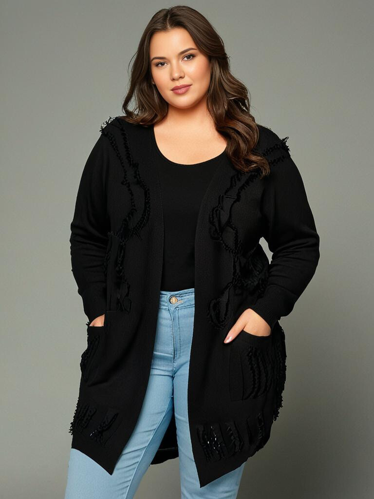 Grossiste Pomme Rouge Paris - Gilet noir avec nervure (JX085)