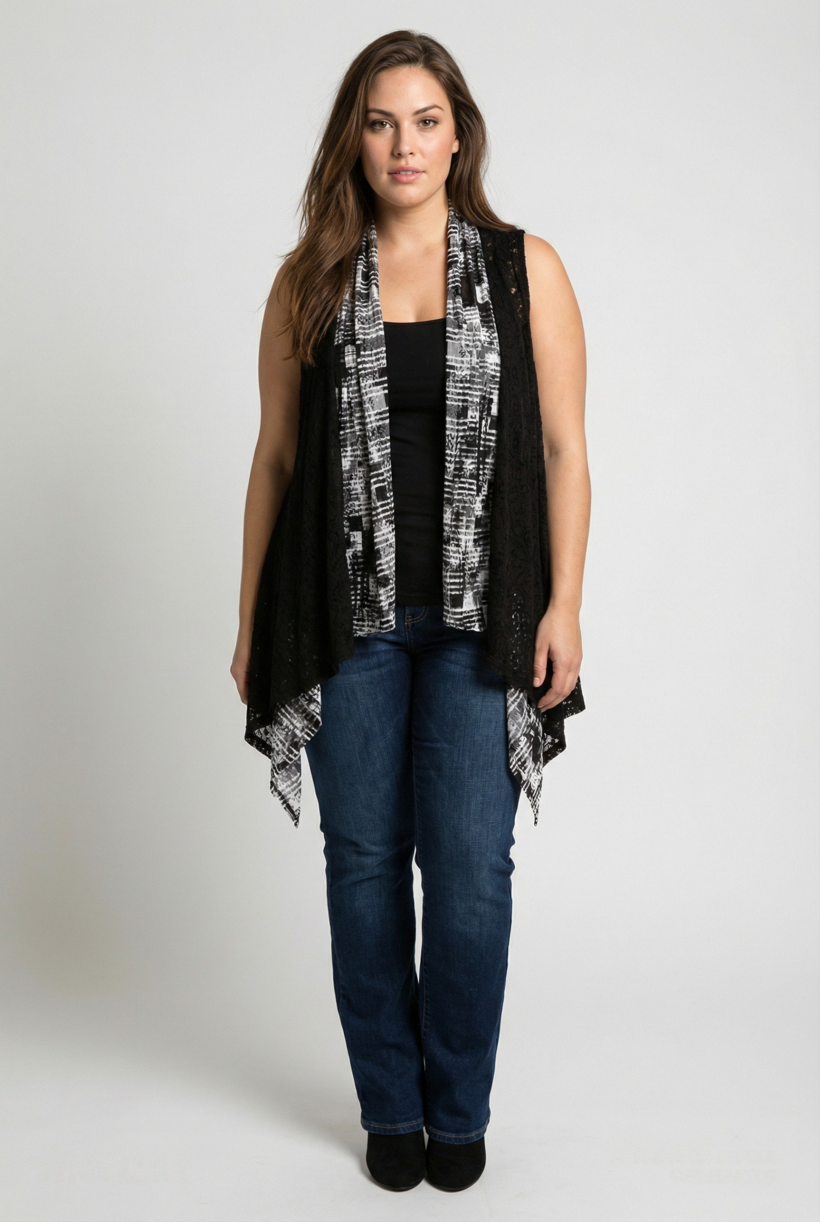 Grossista Pomme Rouge Paris - Gilet taglia grande in tessuto misto 5pa182°