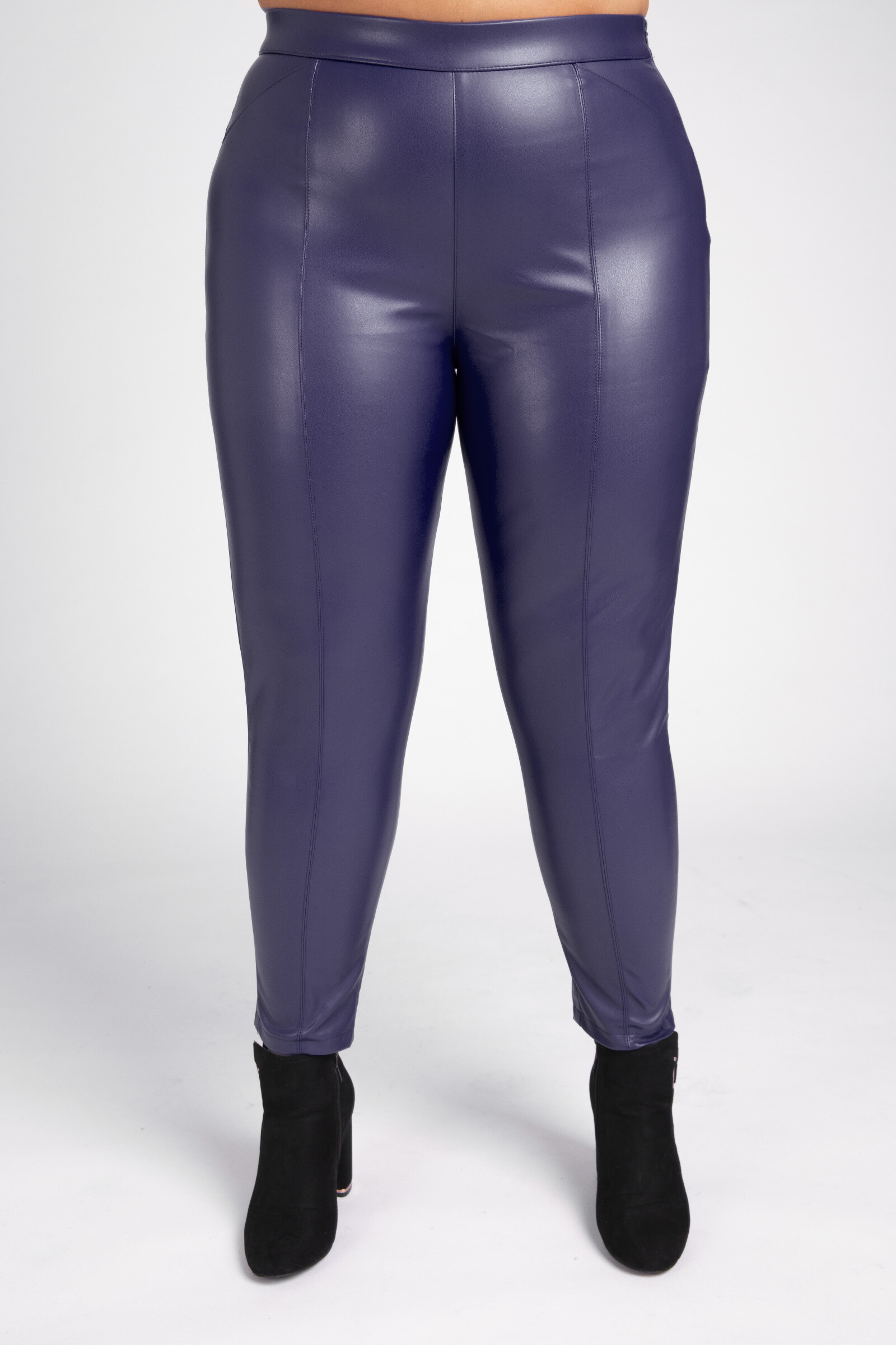 Grossiste Pomme Rouge Paris - Legging slim en similicuir bleu (B305)