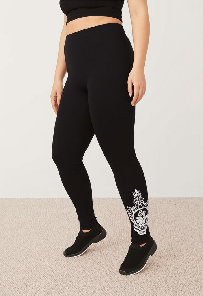 Mayorista Pomme Rouge Paris - Leggings con estampado blanco (B94)