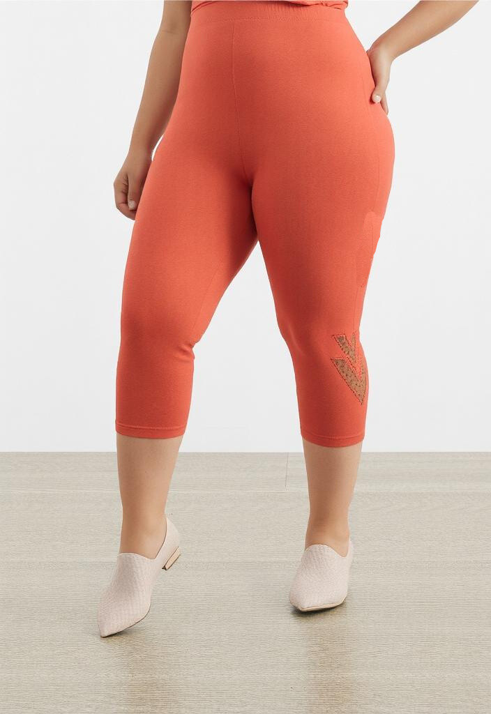 Grossiste Pomme Rouge Paris - Legging court avec motif (B228)