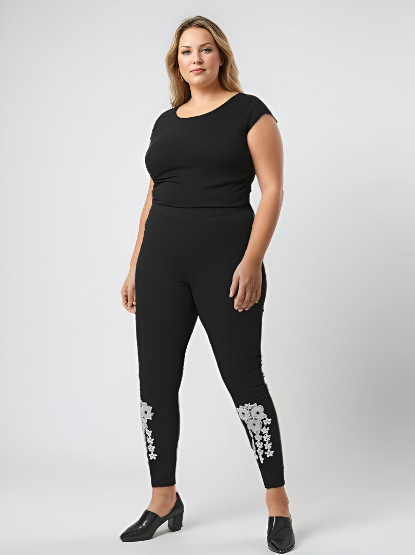 Grossista Pomme Rouge Paris - Legging con ricamo (B170)