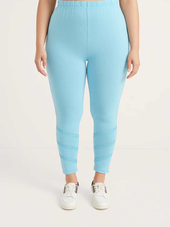 Mayorista Pomme Rouge Paris - Leggings con banda de encaje y strass (B225)