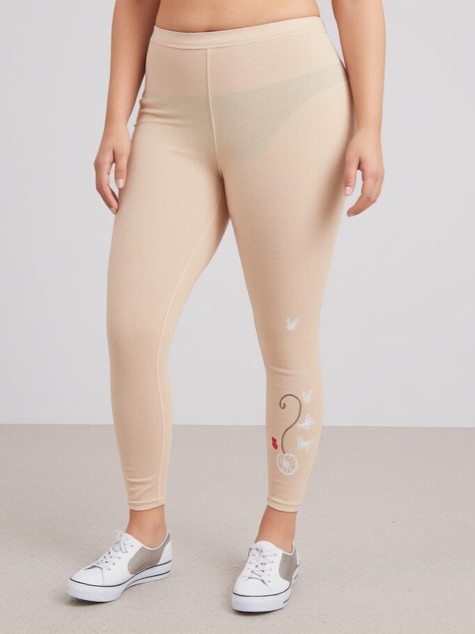 Mayorista Pomme Rouge Paris - Leggings con bordado de mariposa (B028)