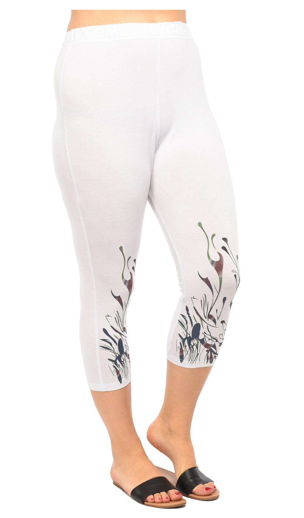 Grossiste Pomme Rouge Paris - Legging grande taille blanc (B115)