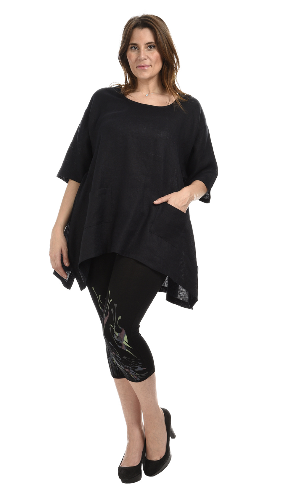 Mayorista Pomme Rouge Paris - Leggings cortos con estampado colorido (B115)