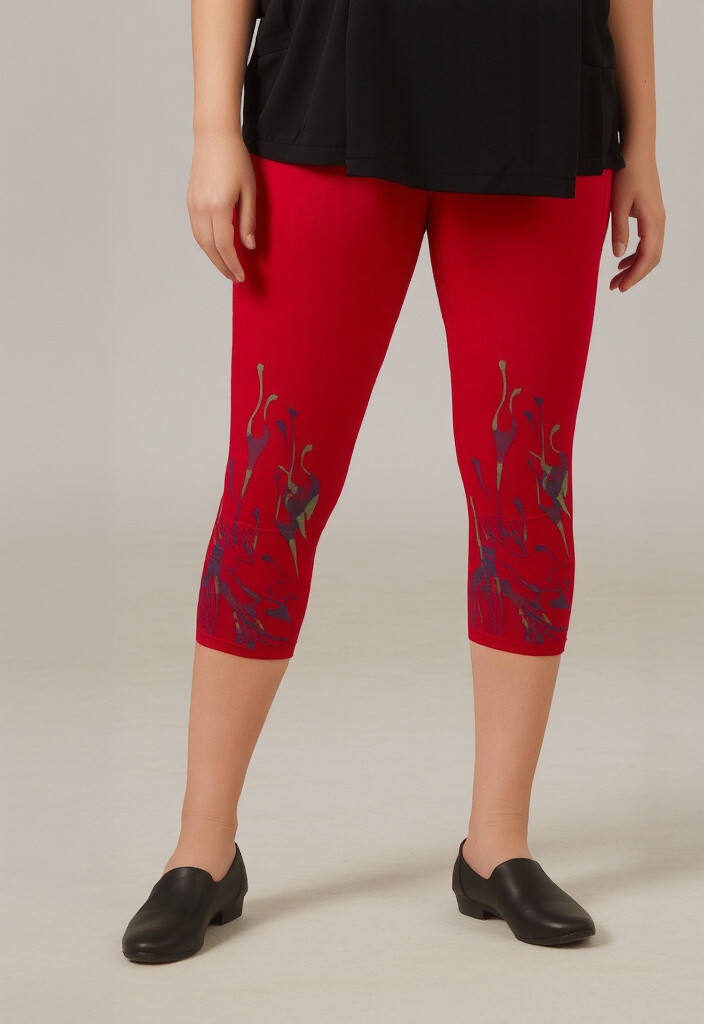 Grossiste Pomme Rouge Paris - Legging court avec motif coloré (B115)